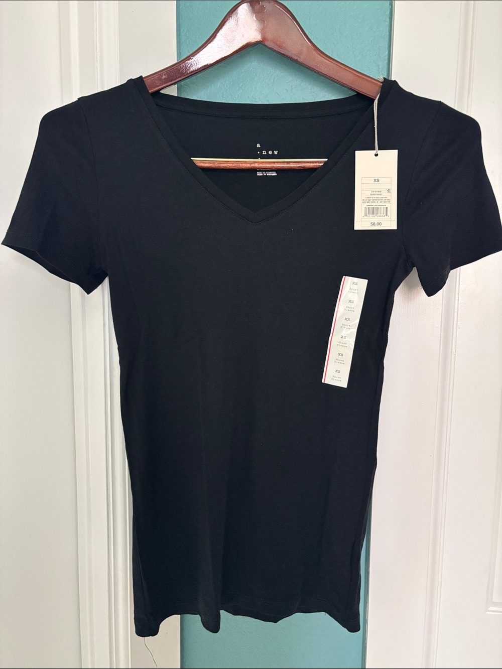 a new day Black V-Neck Short Sleeve Tee
